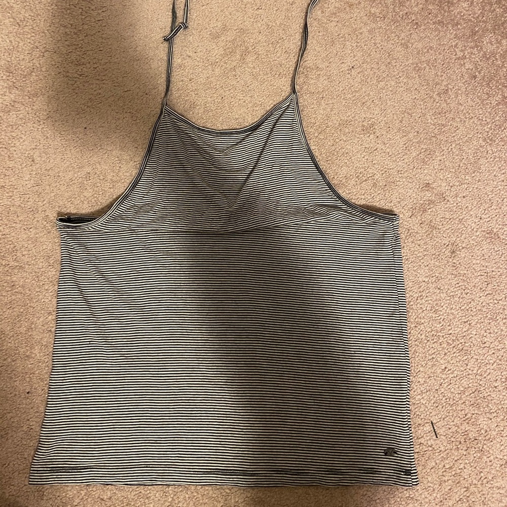 Navy Striped halter top size large